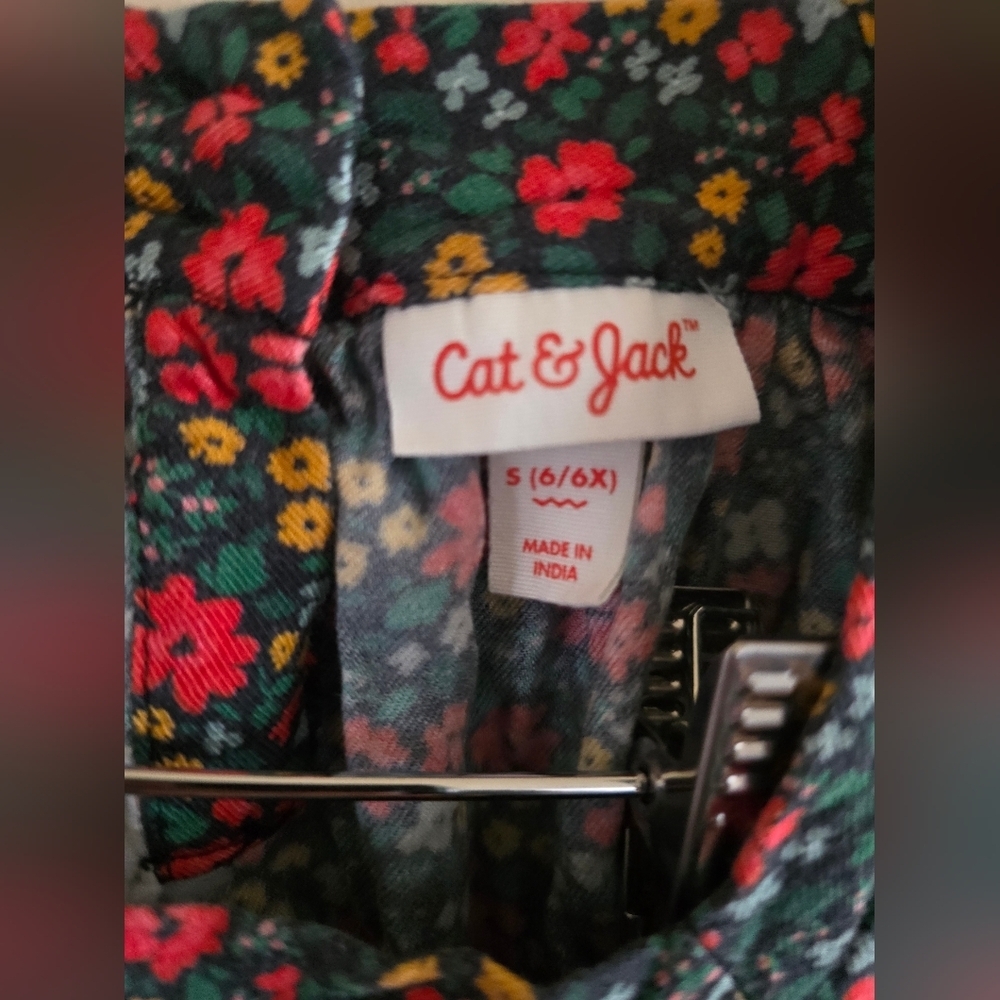 Cat & Jack L, Floral Casual Long Sleeve Dress - Multicolor, Size S (6-6x) - Picture 4 of 4